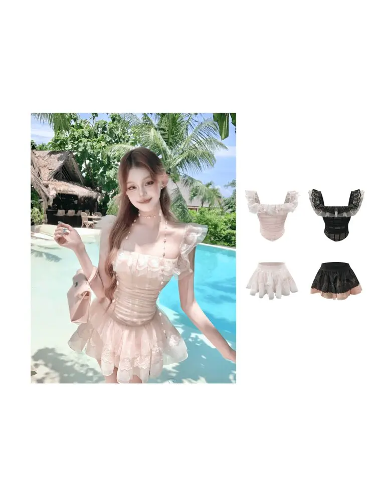 

Sweet Style Early Spring Holiday Women's Fashionable Age-Defying Top And Skirt Set Cute Two-Piece Spring Clothing New Model