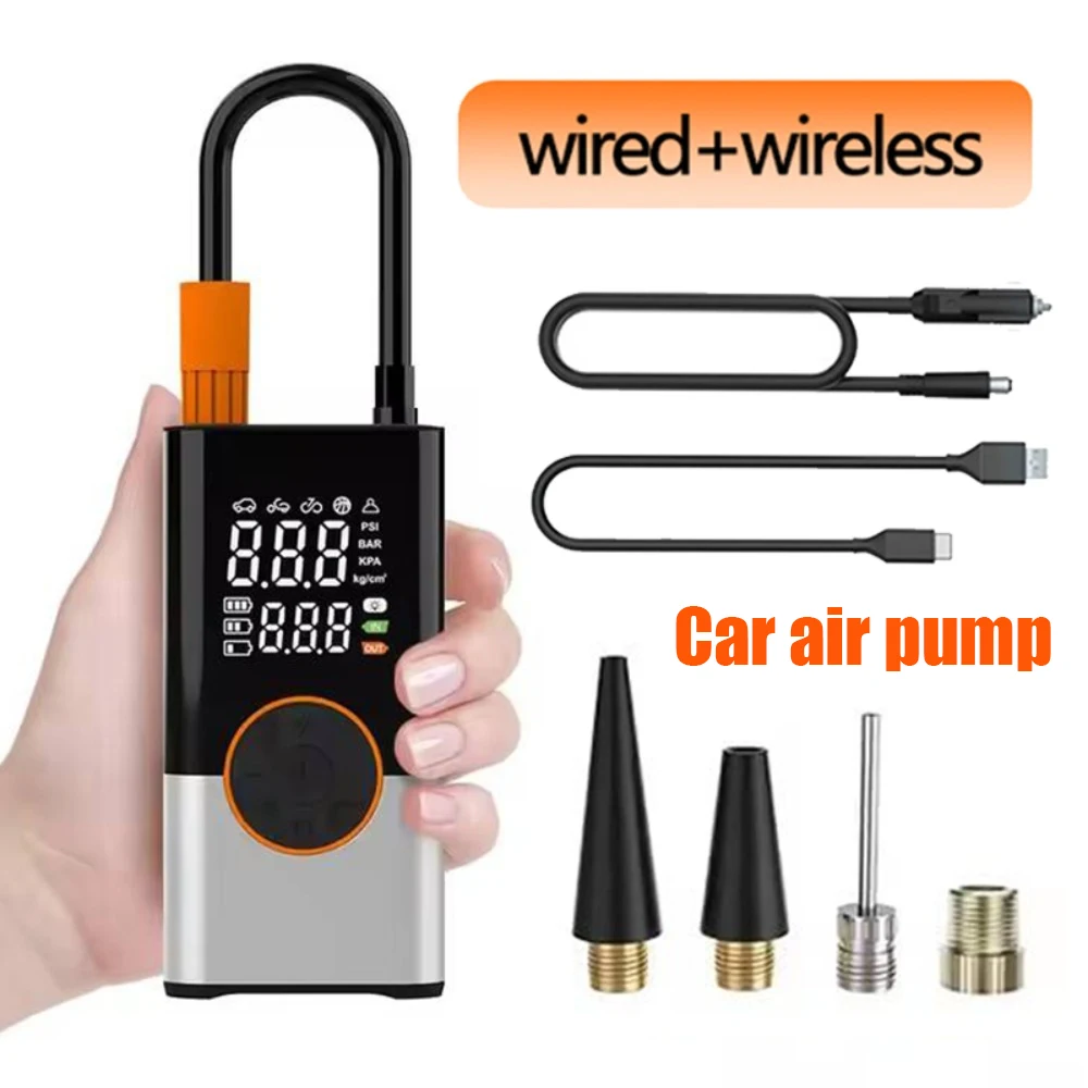 

Car Air Pump 100W Tire Inflator LED Emergency Light Digital Pressure Gauge Auto Shut Off Portable Digital Tire Tyre Inflators