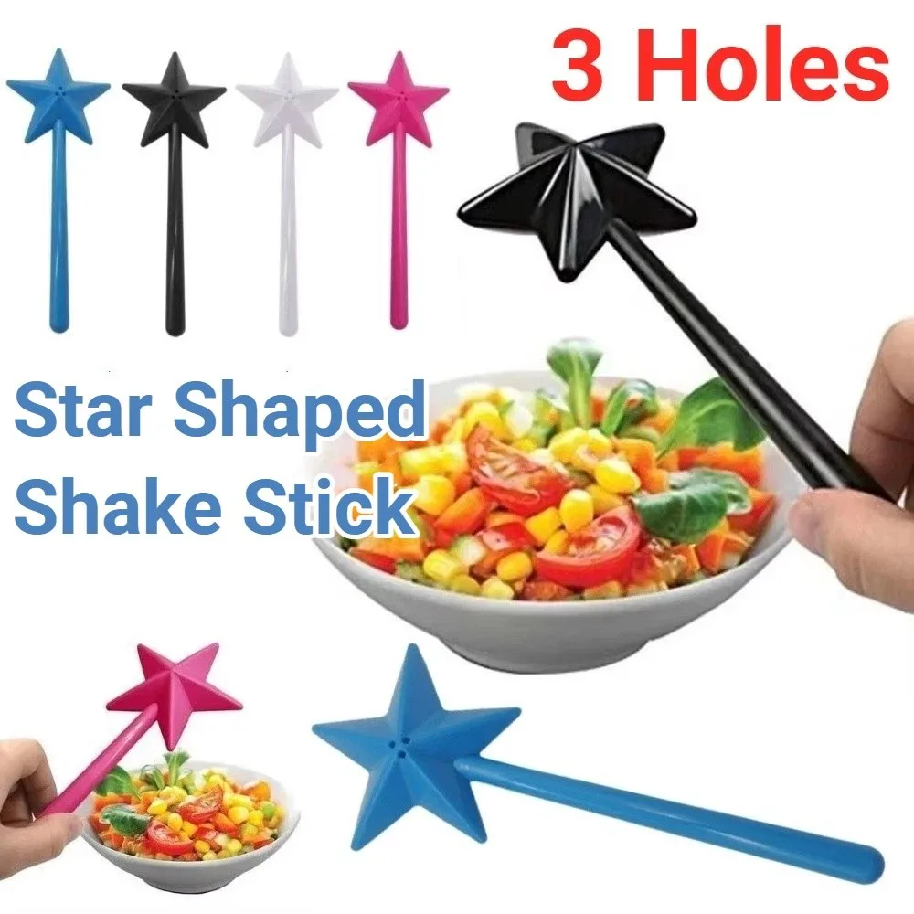 3 Holes Seasoning Magic Wand Pentagram Shape Creative Star Shaped Shake Stick One Hand Operation Refillable