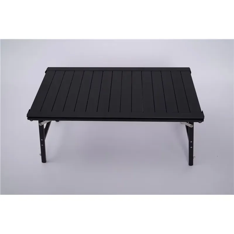 Outdoor Aluminum Folding H-leg Glamping Table Portable Black Picnic Barbecue Small Rectangular Lightweight Camping Furniture
