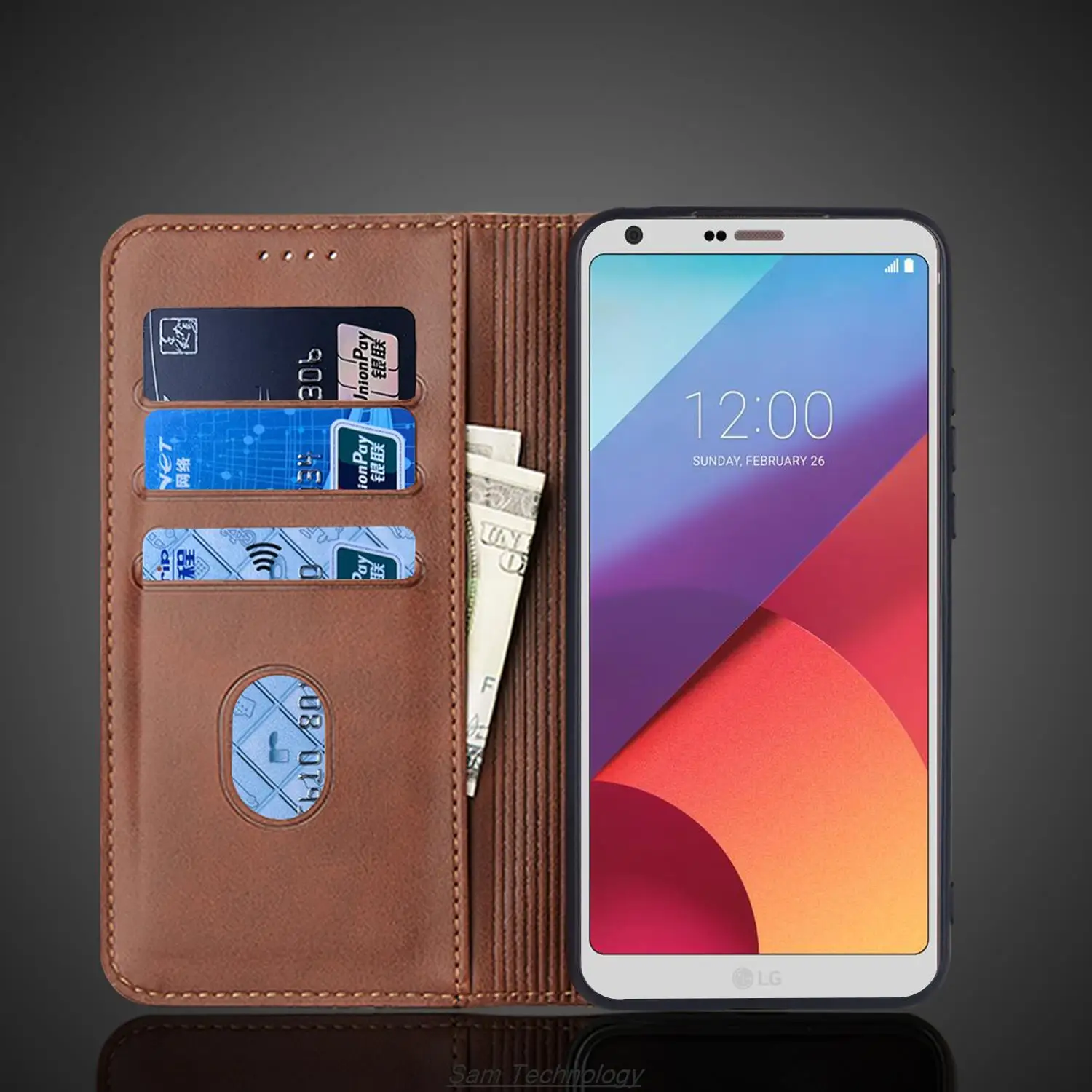 Magnetic attraction Leather Case for LG G6 Holster Flip Cover Case for LG G6 Wallet Phone Bags Fundas Coque