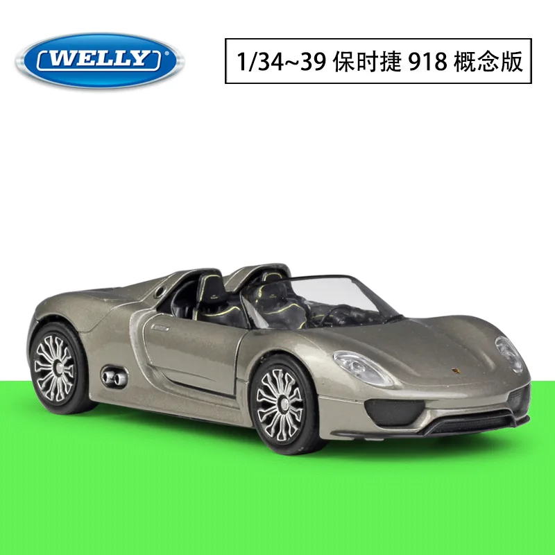 

Модель автомобиля WELLY 1:36 Porsche 918 Spyder Concept из сплава, модель спортивного автомобиля, металлические игрушки, гоночный автомобиль, игрушка для детей, подарки