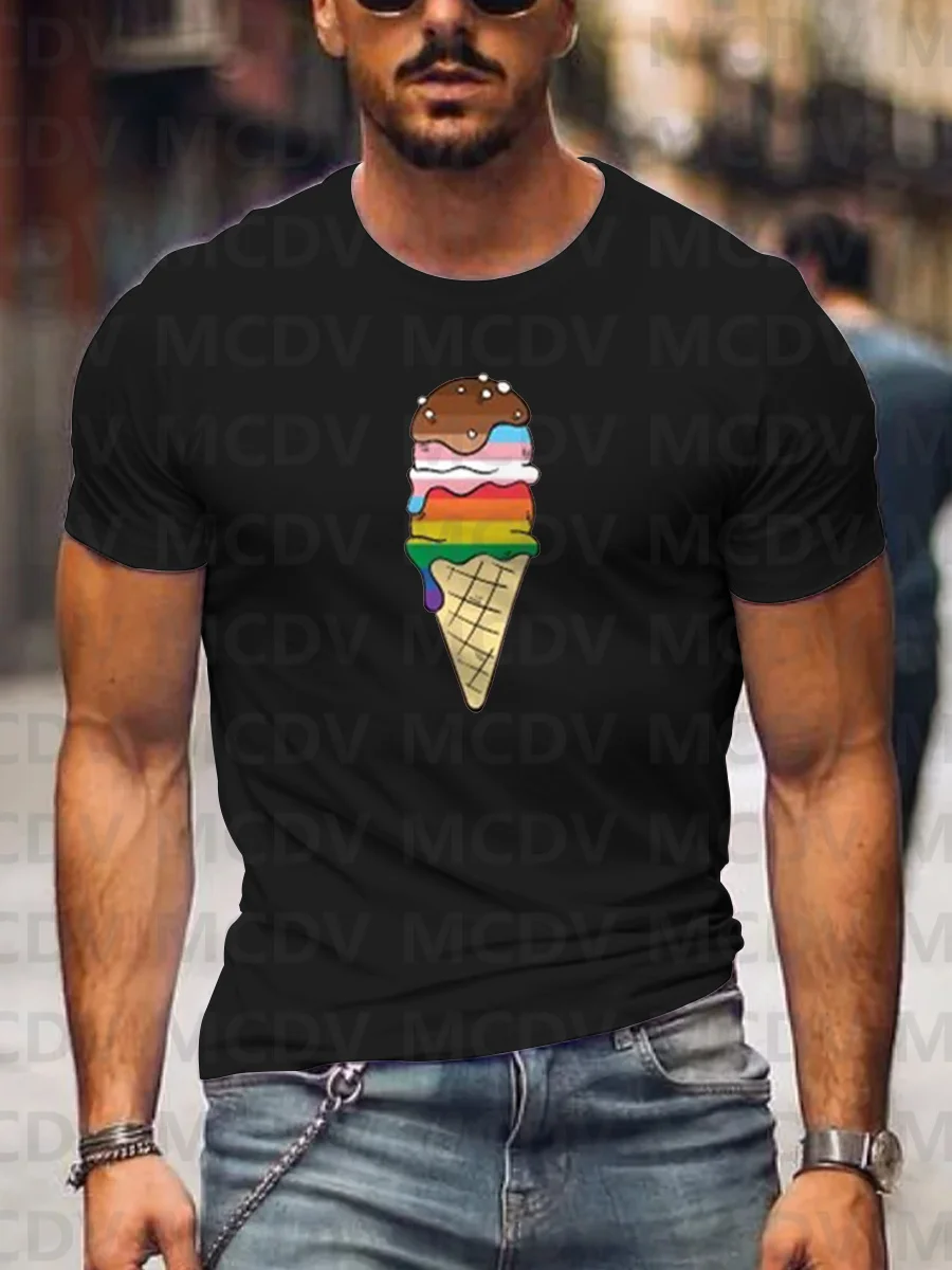 Peça de xadrez do orgulho dos homens camiseta estampada, tops gay arco-íris, verão