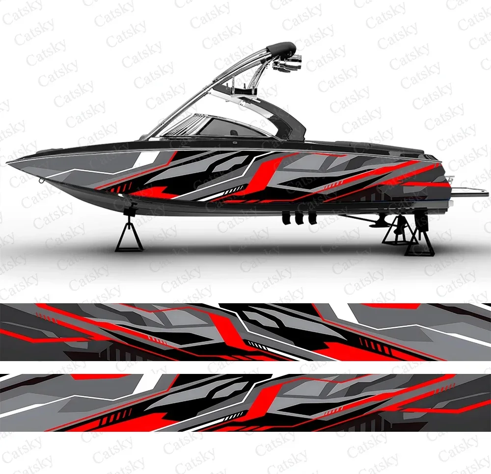 abstract irregular geometric figures Boat Stickers Vinyl Boat Wrap for Pontoonman Console Deck Boat Fishing Platform Decal