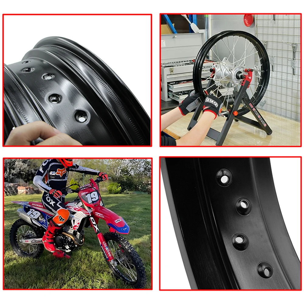 1 Pair Motorcycle 17 inch Front Rear Aluminum Alloy Rims Dirt Pit Bike Supermoto 36 Spokes Holes 3.00/3.50/4.25-17