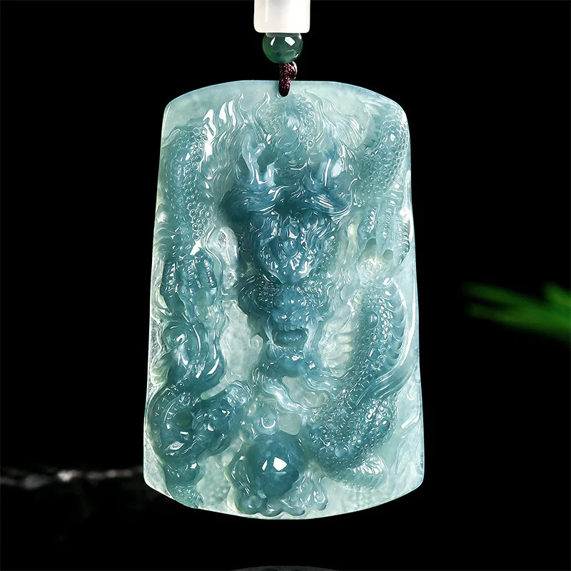 

Мьянманский жадеит, кулон с драконом, талисманы, винтажное ожерелье, ювелирные аксессуары, настоящий нефрит, натуральный драгоценный камень, подарки для женщин