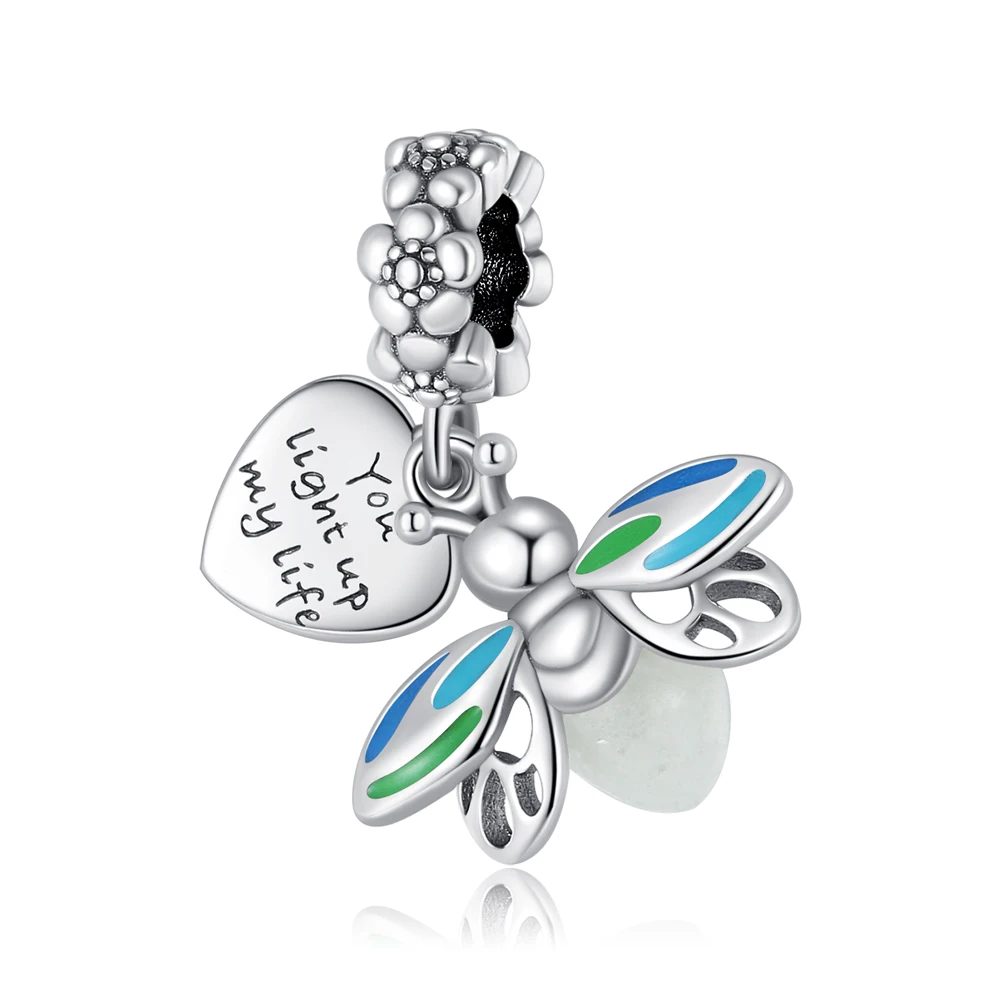 

Danturn 925 Sterling Silver Original Beads Love and Bees Dangle Charm fit Snake Chain Bracelet Fashion Women Jewelry Making