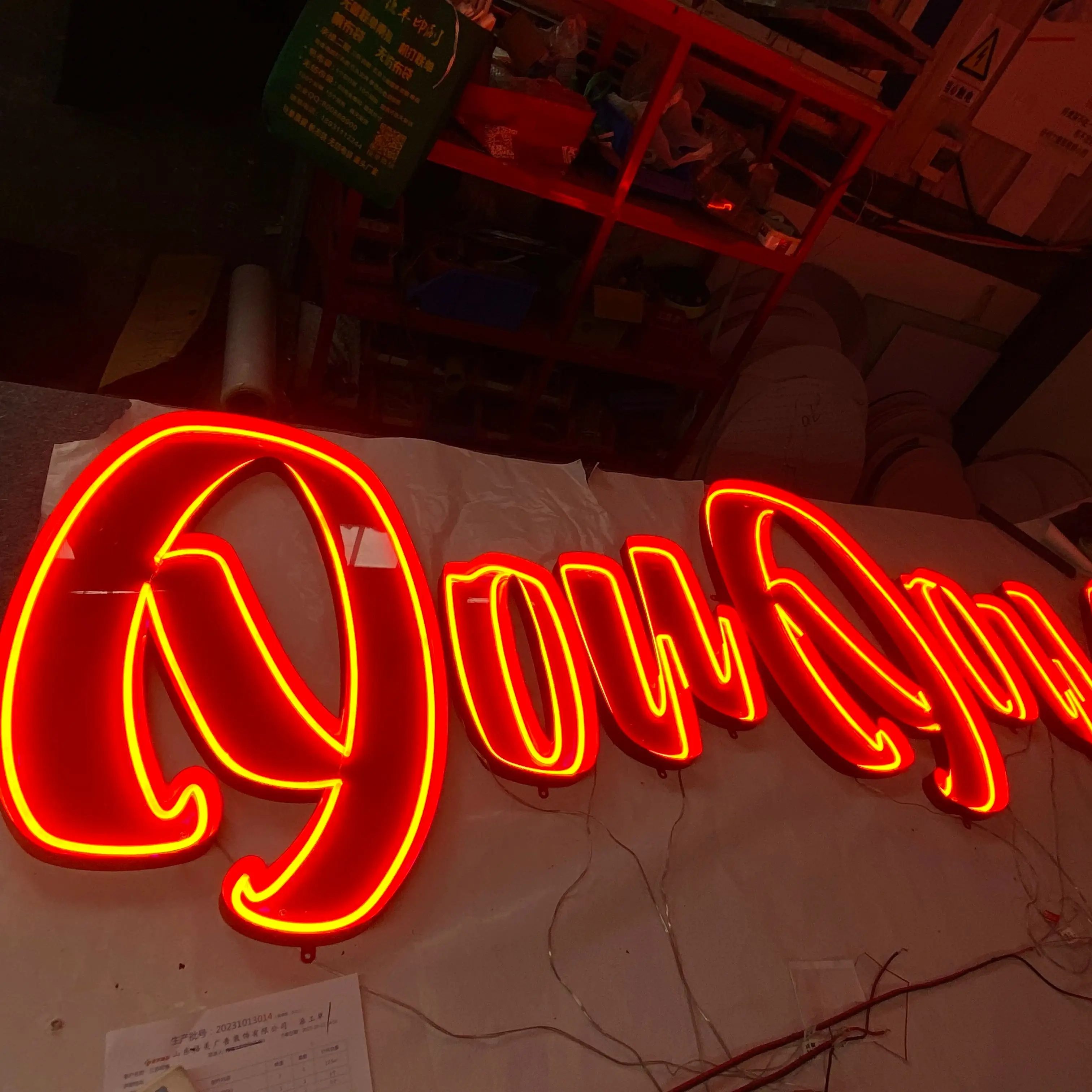 Customized LED store billboards, neon lights signage metal backlit letters, acrylic letter signs, outdoor signs, LED signs