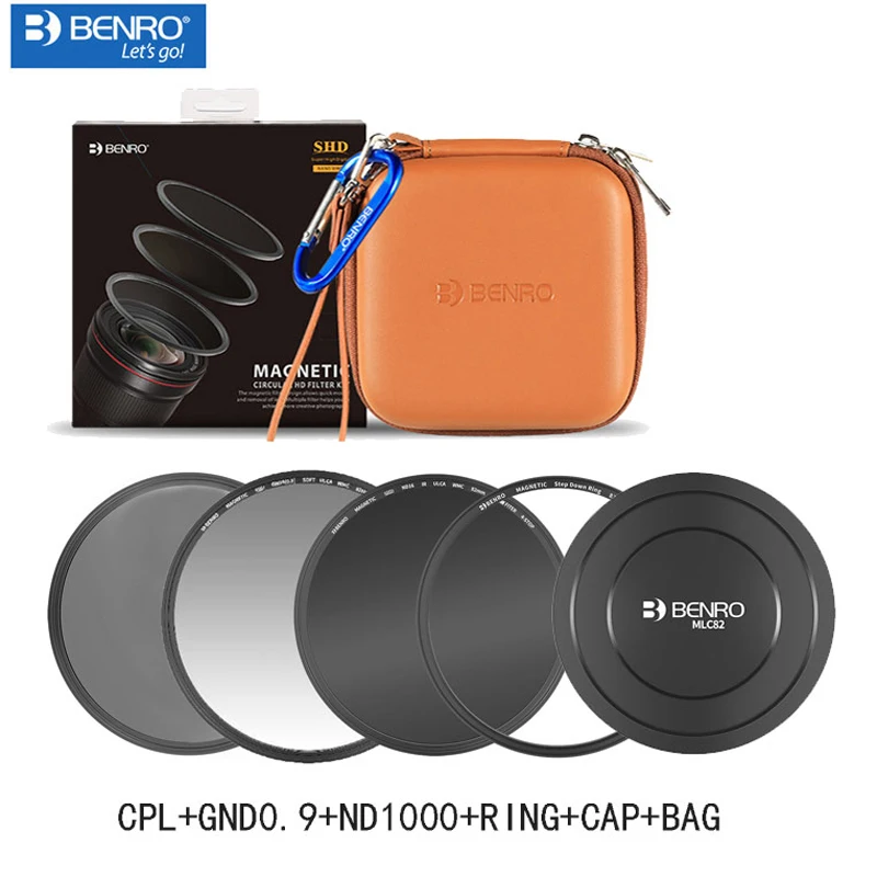 

Benro Magnetic Filter 82mm 77mm 67mm 72mm 62 58 55 52 49mm ND1000 +GND0.9 +CPL Solid Neutral Density With Adapter Ring