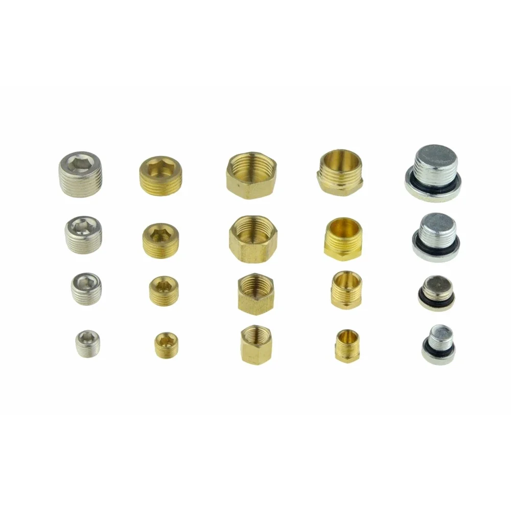 Brass Internal Hex Head Socket End Cap Pipe Countersunk Plug G1/8 1/4 3/8 1/2 PT Male Female Fitting Coupler Connector Adapter