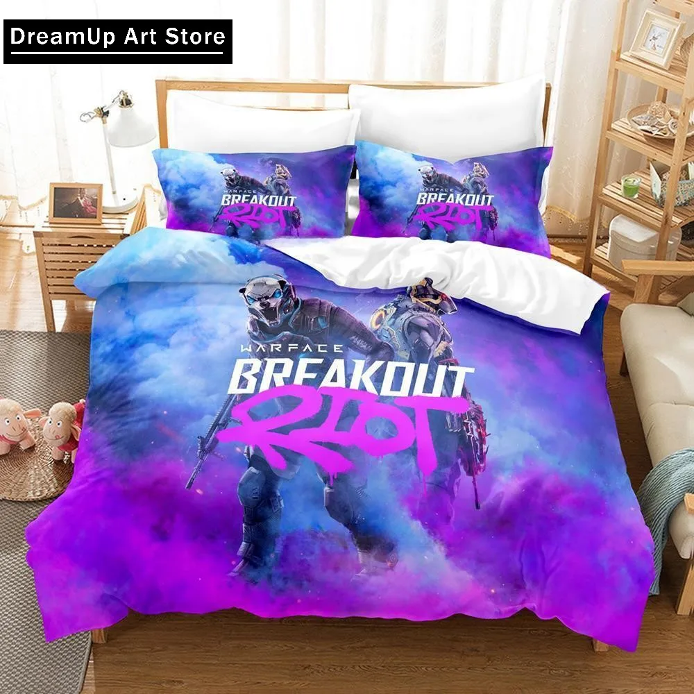 3d Print Anime Game Warface Breakout Bedding Set Cute Quilt Cover Bed Cover With Pillowcase Twin Single Queen King Size