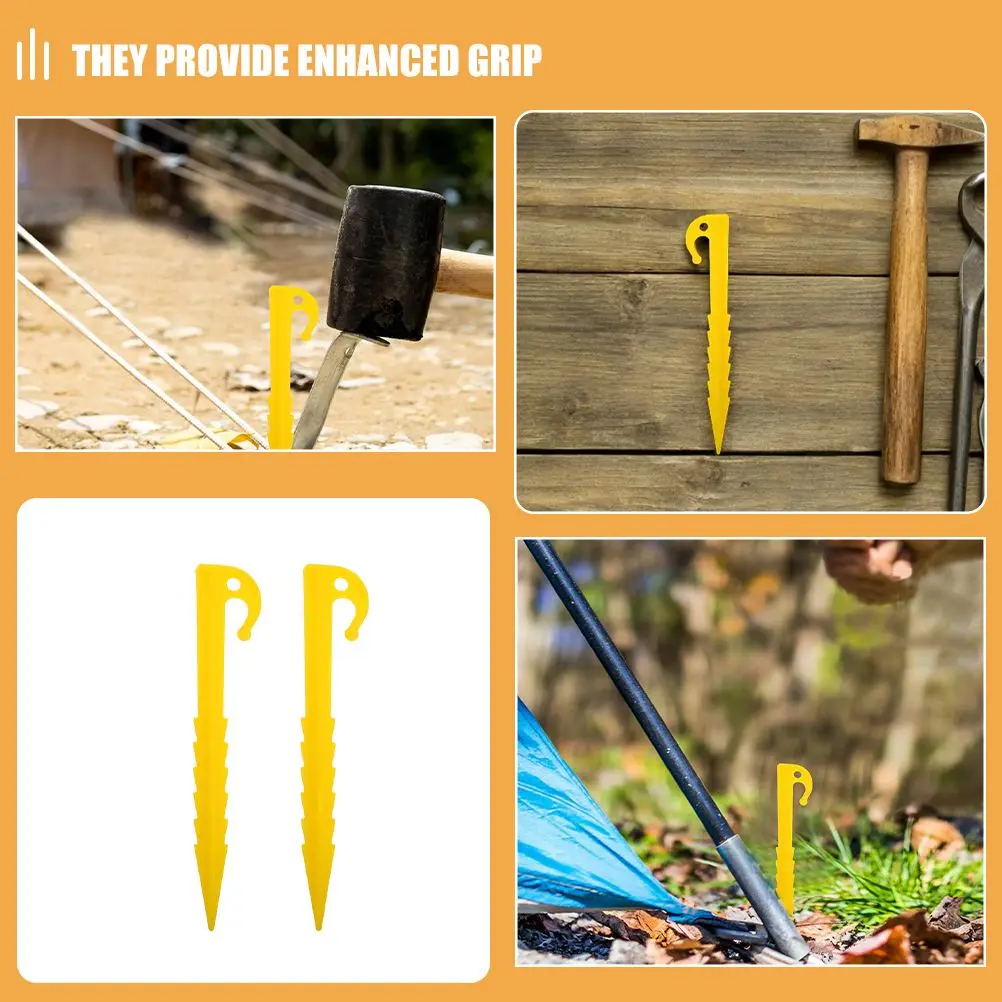 20 Pcs Tent Pegs Garden Ground Nails Heavy Duty Small Plastic Camping Outdoor Landscape