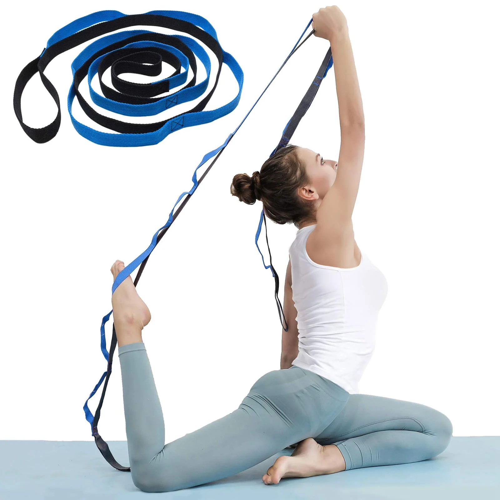 

YOE-xStretch Подвесная веревка премиум-класса Альпинистская веревка Хризантема Йога Растягивающийся ремень Идеальная многопетлевая растяжка для упражнений