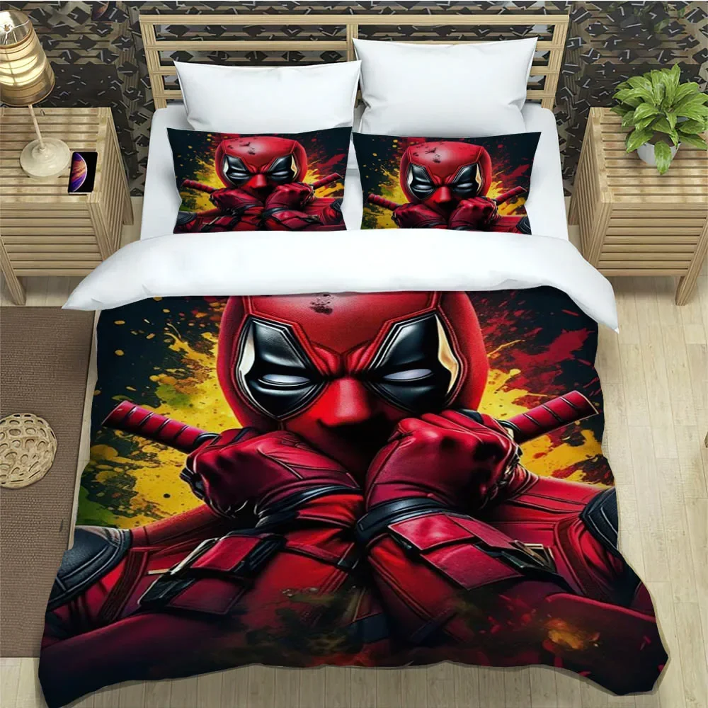 Cartoon 3D Deadpool Retro Bedding Sets exquisite bed supplies set duvet cover bed comforter set bedding set luxury birthday gift