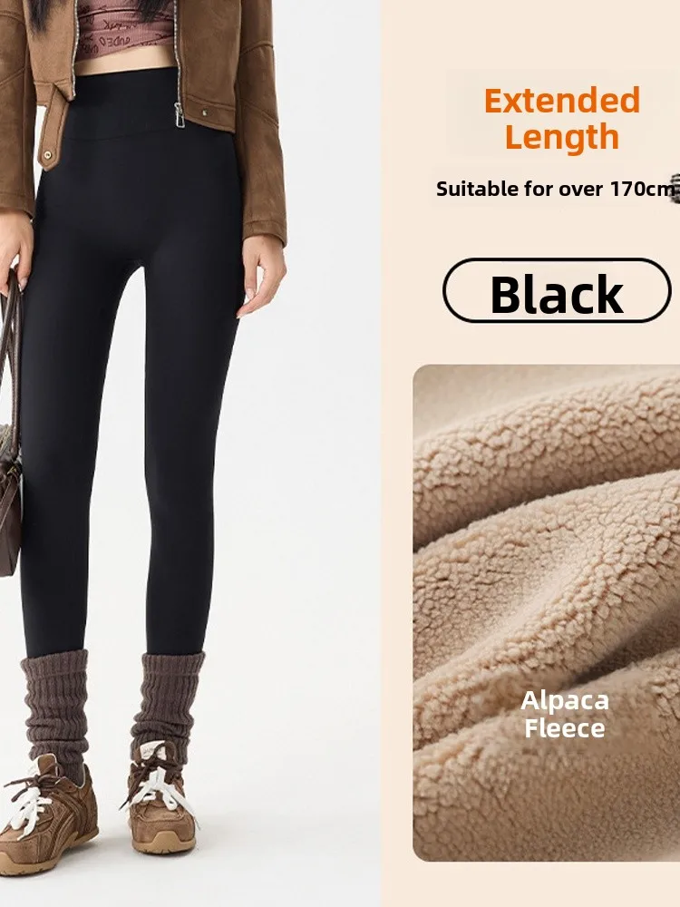 

Женские утепленные леггинсы с высокой талией и флисовой подкладкой для фитнеса, йоги и спорта, черные, теплые, утолщенные, осенне-зимние брюки