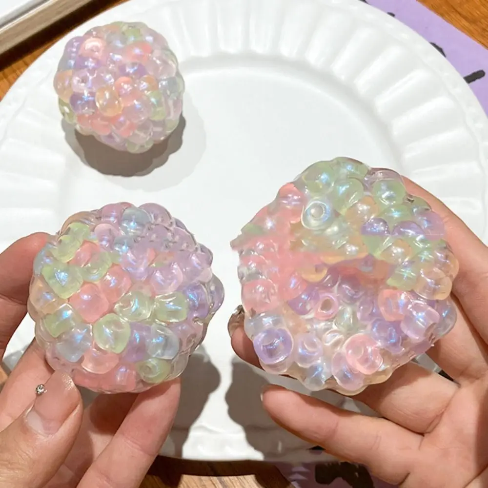 Transparent Rainbow Beads Pinching Super Soft Elastic Hand Made Ball Pinch Creative Simulation Slow Rebound Gift