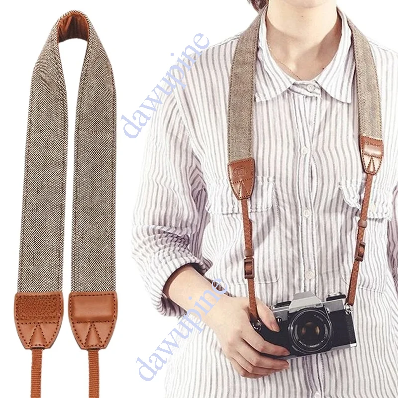 Portable Camera Strap Adjustable Cotton Leather Camera Shoulder Neck Strap Belt For Sony/ Nikon Camera Belt for DSLR Digital SLR
