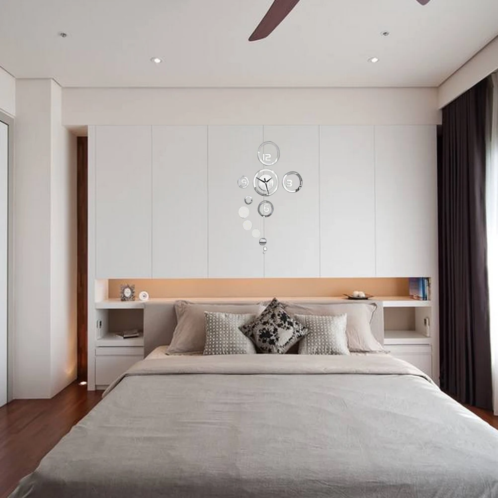 

DIY Acrylic 3D Mirror Wall Decal Sticker Easy to Paste Removable No Damage to Wall Environmentally Friendly Home Decor Silver