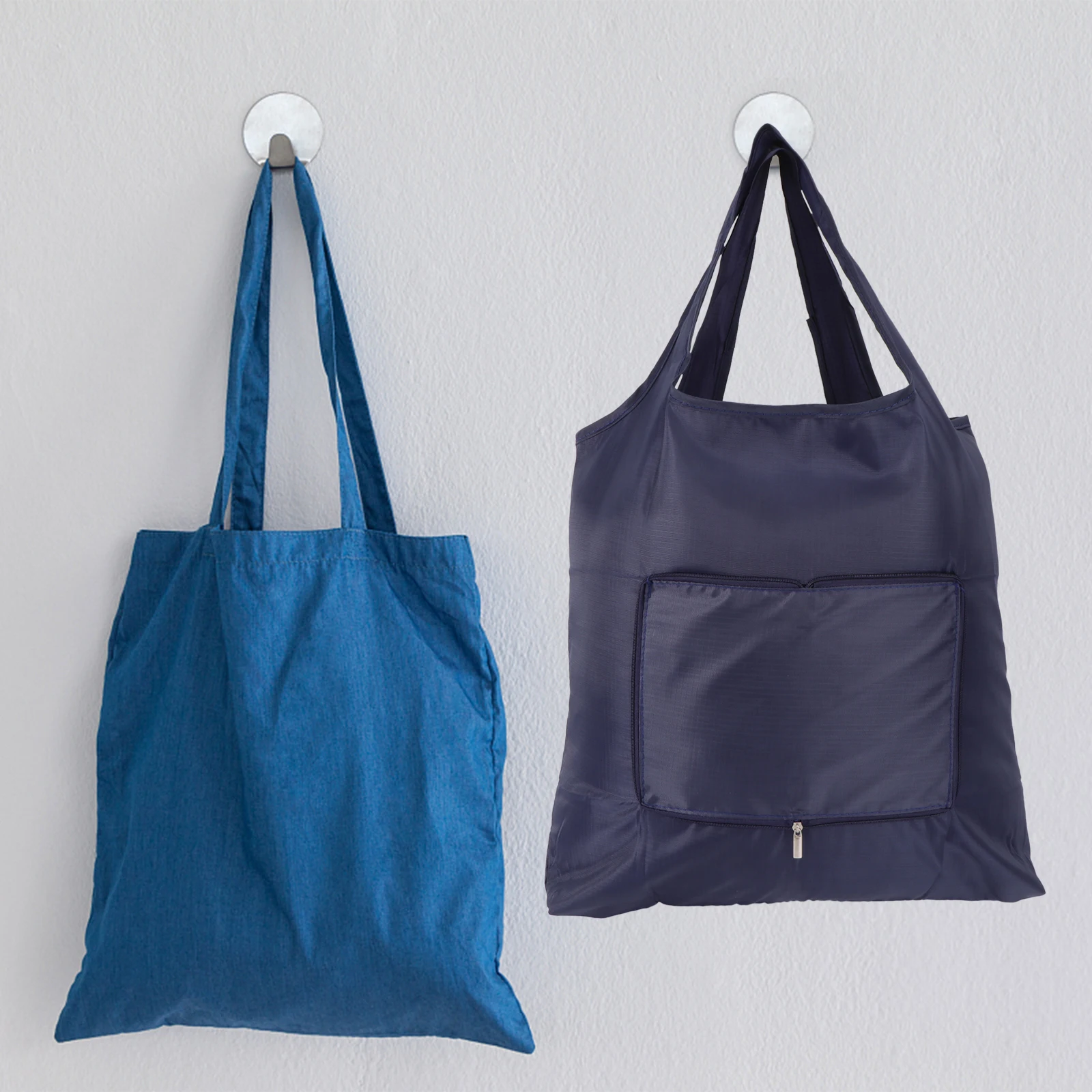 

2pcs Eco-Friendly Shopping Bags Supermarket Storage Pouches Waterproof Oxford Cloth Tote Reusable Lightweight Machine Washable