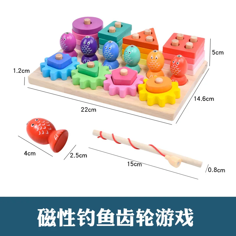 Geometrische passende Rettich ziehen Kinder Lernspielzeug magnetische Angelspiele Angelspielzeug Kindergarten Eltern-Kind-Spiel