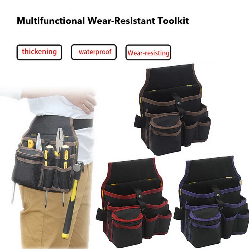 Đa Chức Năng Công Cụ Túi Chống Nước Phần Cứng Thợ Điện Bộ Công Cụ Máy Khoan Bao Da Eo Vải Oxford Cờ Lê Vặn Vít Túi Đựng Dụng Cụ