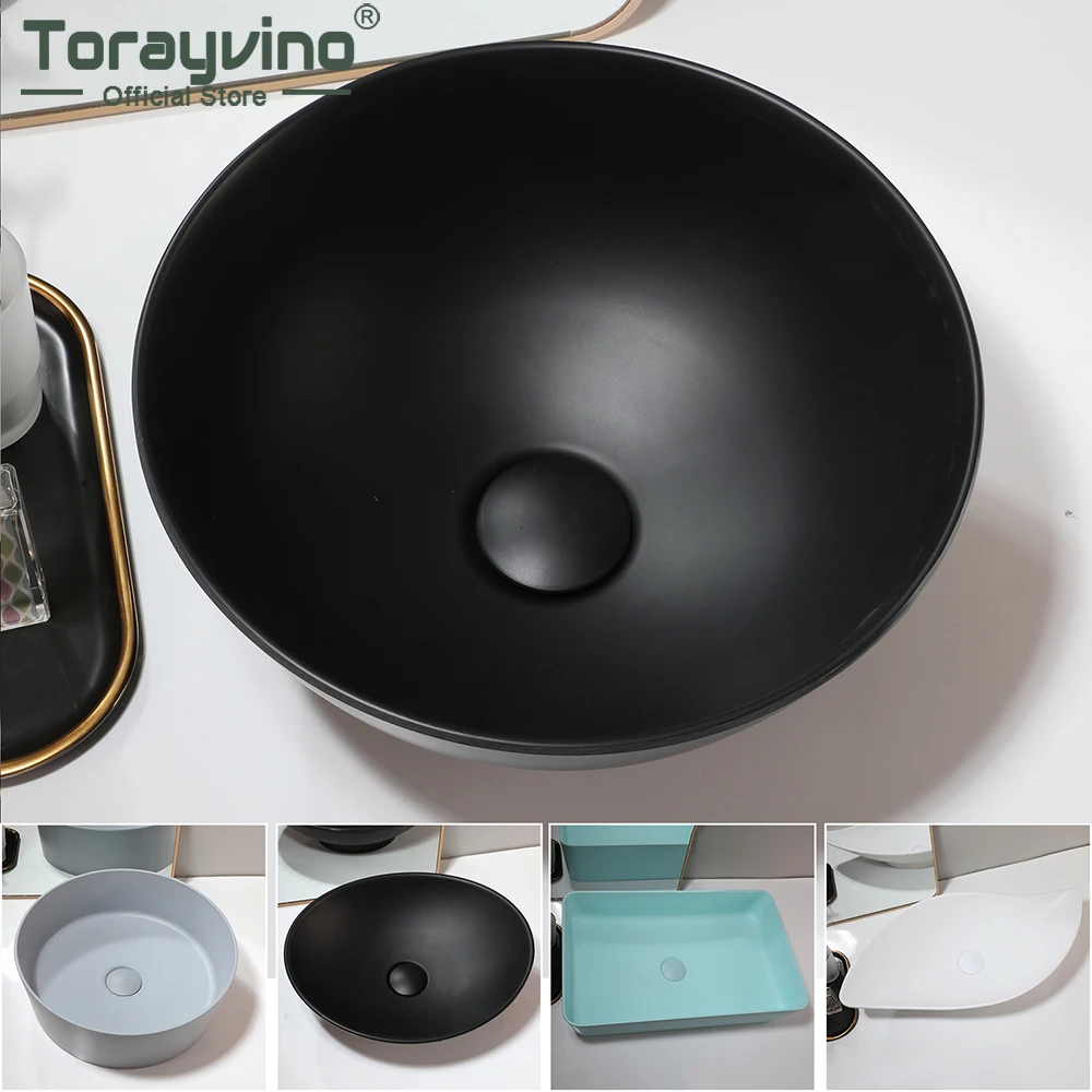 

Раковина для ванной комнаты Torayvino, искусственный камень, несколько стилей, над столешницей, туалетный столик, раковина для умывальника со сливом, комбинированная
