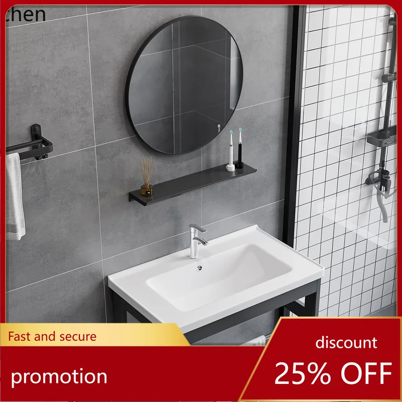 

HT Space Aluminum Simple Bracket Basin Wall-Mounted Wash Basin Bathroom Ceramic Basin Balcony Integrated Washstand