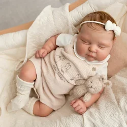 NPK 21inch Already Finished Painted Reborn Doll Parts Peaches Cute Baby 3D Painting with Visible Veins Cloth Body Included