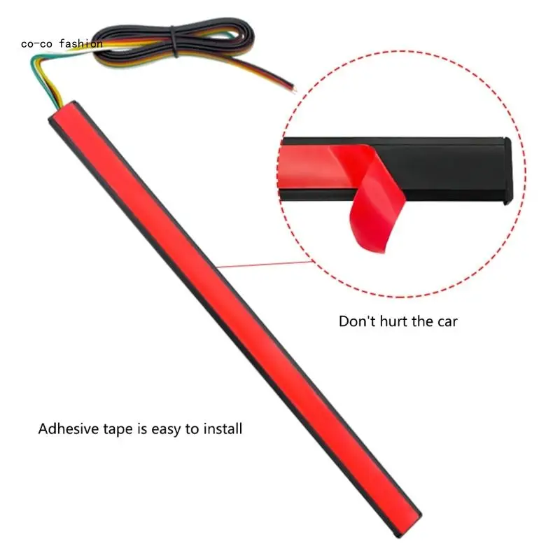 517B 20/30/40cm Motorcycle Stripe Light Tail Brake Stop Turn Warning Lamp 12V