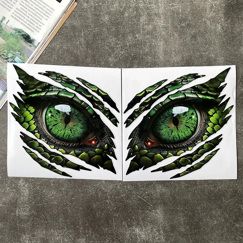 ملصقات الدراجات النارية عيون الوحش تعديل مقاوم للماء المصباح تعديل ملصق التلاميذ الثنائية لسيارات الدفع الرباعي RV التخييم NIU Emma