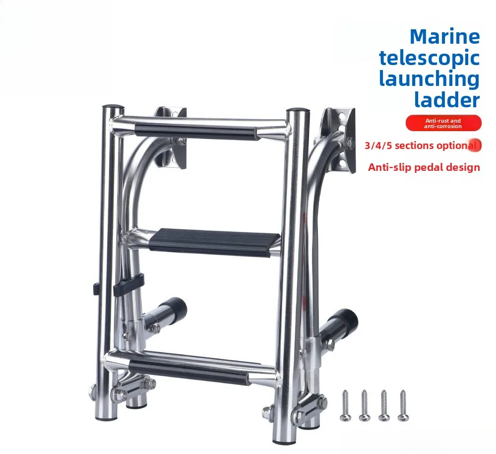 Marine Stainless Steel Folding Transom Ladder Side Mount Boarding Step Dive Boat Ladder 316 Yacht Hardware