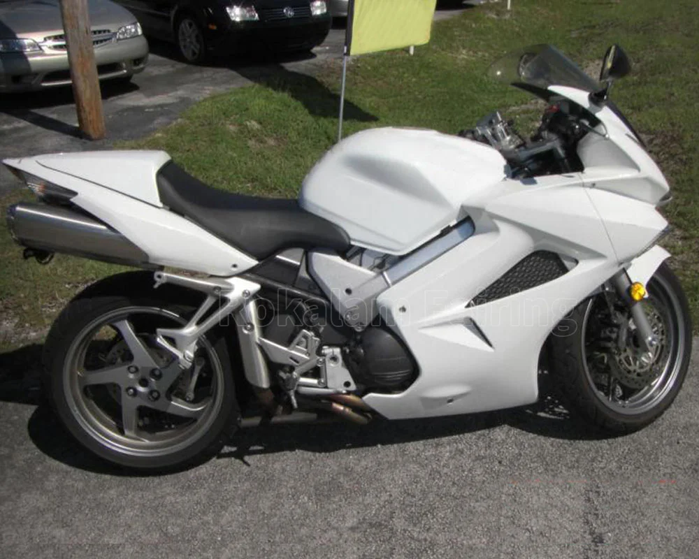 For Honda VFR800RR 02 03 04 06 07 08 12 VFR800 VFR 800RR 2002-2012 Full White VFR800R Fairing Kit (Injection Molding)