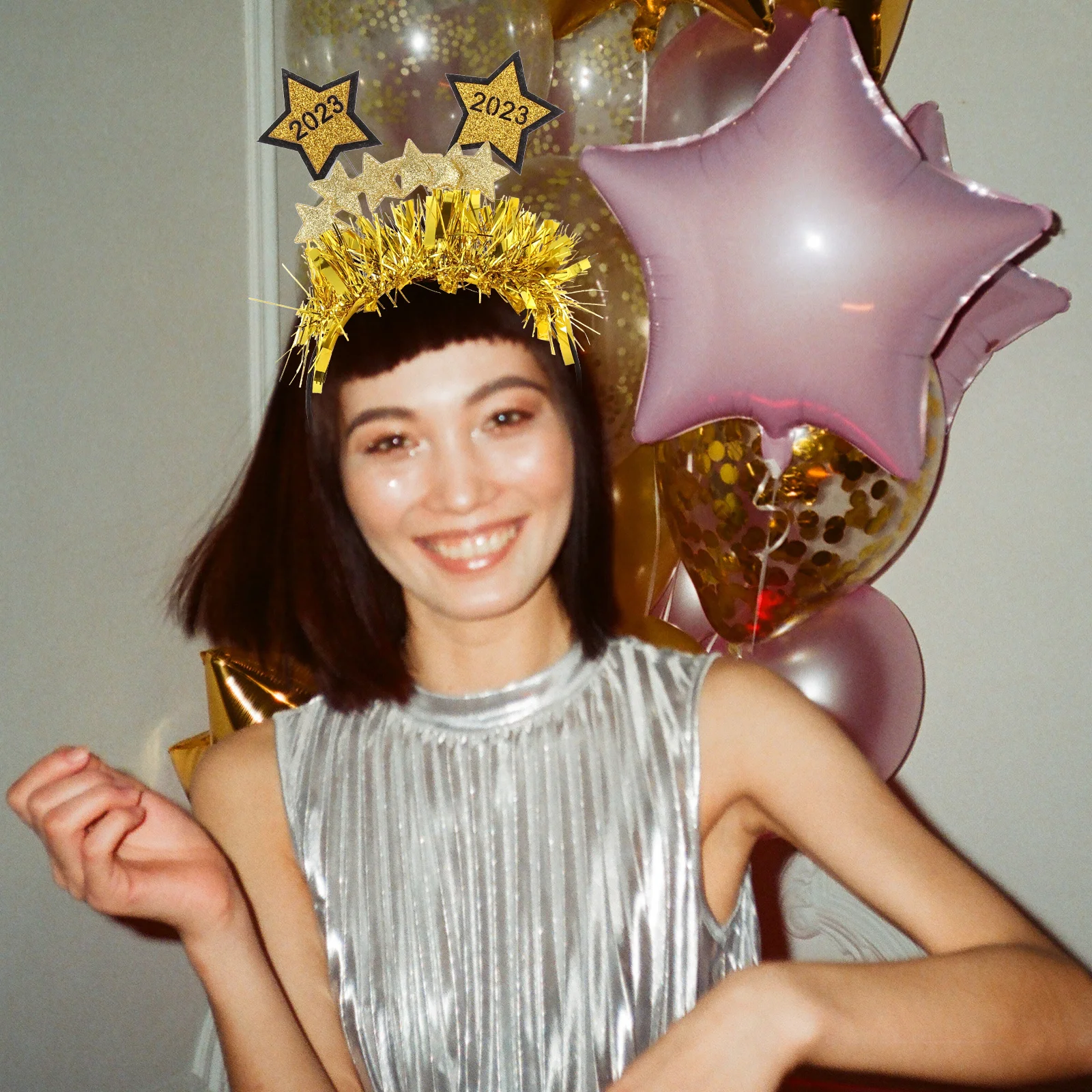 

2023 Star Hairband New Year Glitter Sequin Headband Party Hair Hoops Festival Headdress Charming Look New Year Hair Hoops