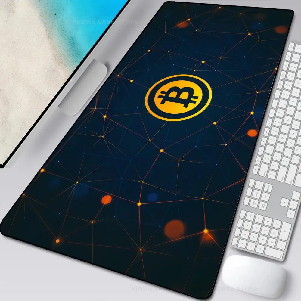 

B-Bitcoin Mouse Mat Desk Mat with Pad Gaming Accessories Prime Gaming XXL Keyboard Pad Stitch Padding Mat