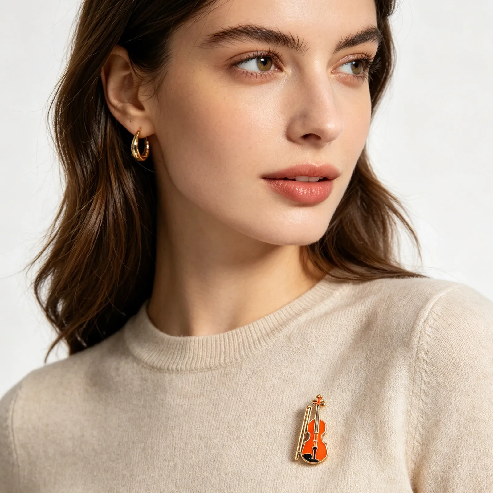 2Pcs Violin Lapel Pin Music Badge Jewelry Mini Enamel Pins Metal Brooch Pin for Backpack Bag Hat Concert Recital Gift