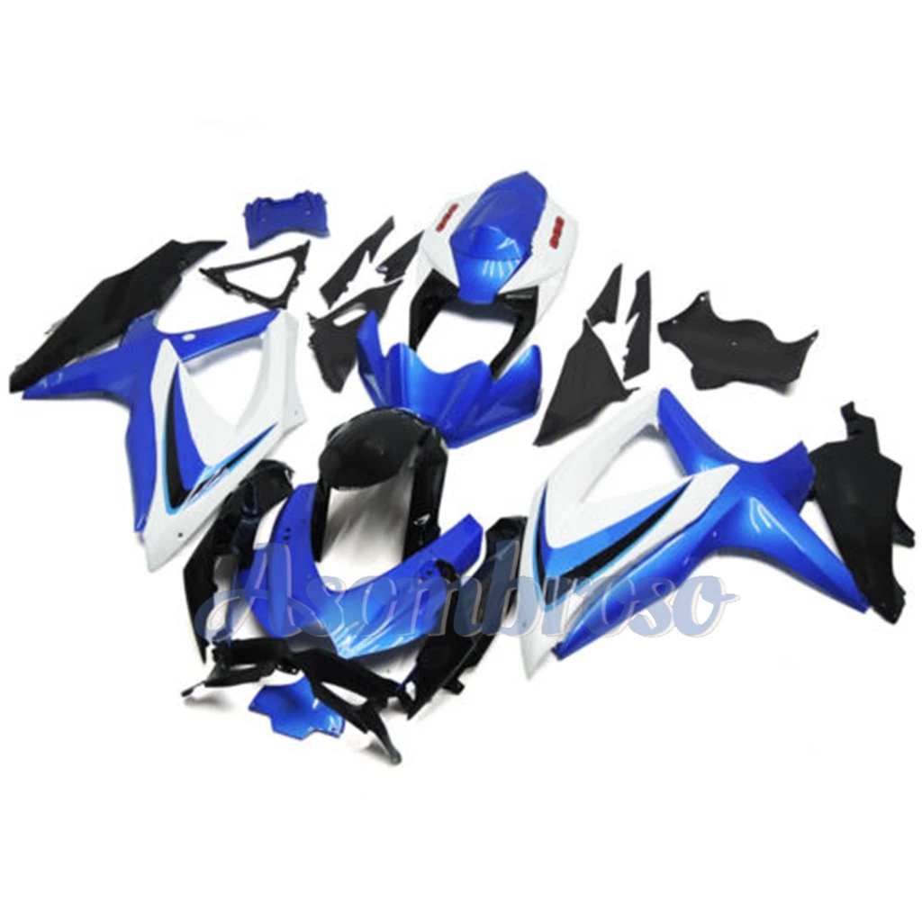 High Quality ABS Plastic Fairing kit For GSXR600 2008 2009 2010 GSXR750 08 09 10 K8 GSXR 600 750 Blue White black Body Shell