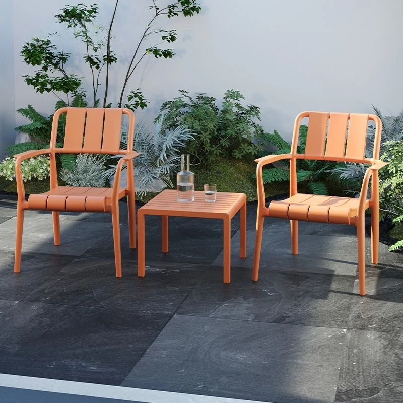 Nordic Patio Bistro Set Foldable Plastic Chair Table Balcony TikTok Viral Outdoor Furniture for Balcony Patio Furniture Set