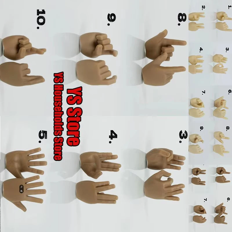 

1/6 Soldier Number Palm Shape Hand Model Pale Dark-Skinned Body Toys Accessory For 12inch Action Figure 3.3-3.8mm Connector Part