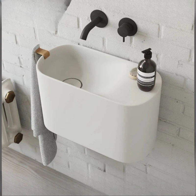 

Wall-mounted mini washbasin wash basin Small apartment bathroom Artificial stone wall-mounted wash basin Bed