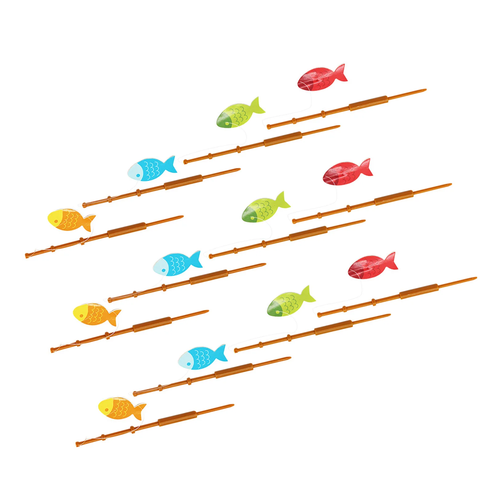 

12Pcs Small Fishing Pole Cake Toppers Creative Fishing Rod Dessert Toppers for Birthday Party Cupcake Decoration Fun Picks