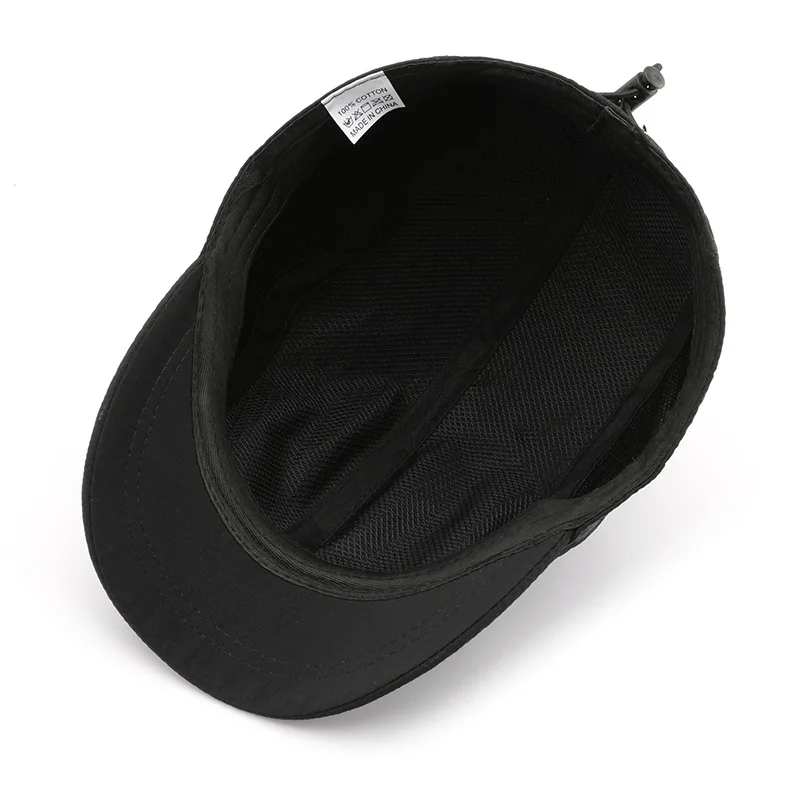 Personalized short brim solid color smooth panel quick-drying baseball cap for outdoor travel, sun protection and sunshade