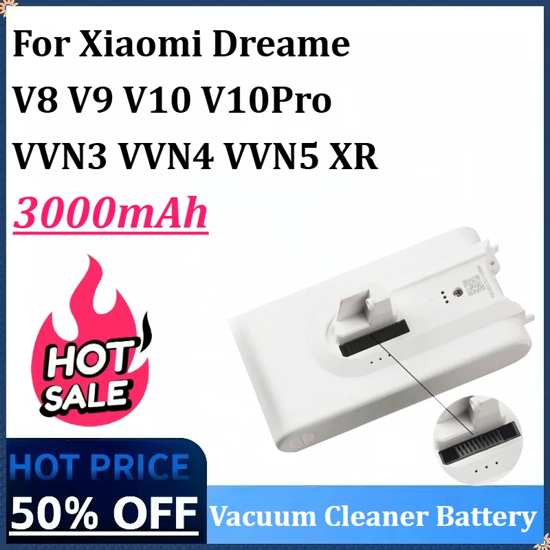 

New 3000mAh Replacement Vacuum Cleaner Spare Battery for Xiaomi Dreame V8 V9 V10 V10Pro VVN3 VVN VVN5 XR Lithium Ion Battery