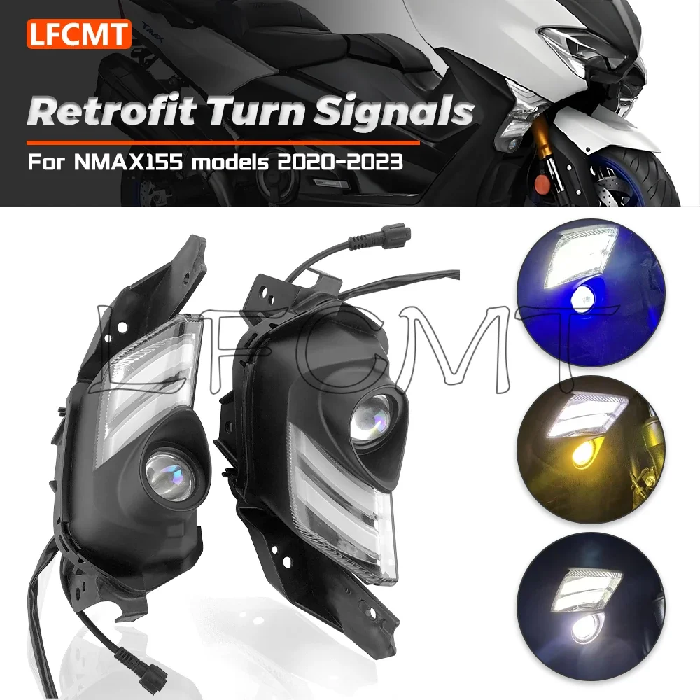 Fit for YAMAHA NMAX155 NMAX N-MAX 155 2020-2023 Motorcycle Front Turn Signal Indicator Light Winkers Fairing Running Lamp