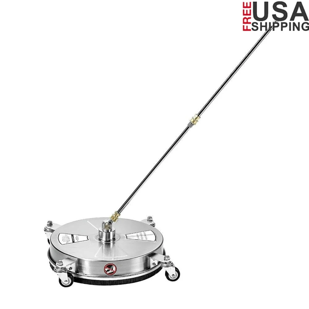 

High Pressure 4000 PSI Surface Washer 15 Inch with 4 Wheels Dual Nozzles Extra Wands Heavy Duty Outdoor Cleaning Tool