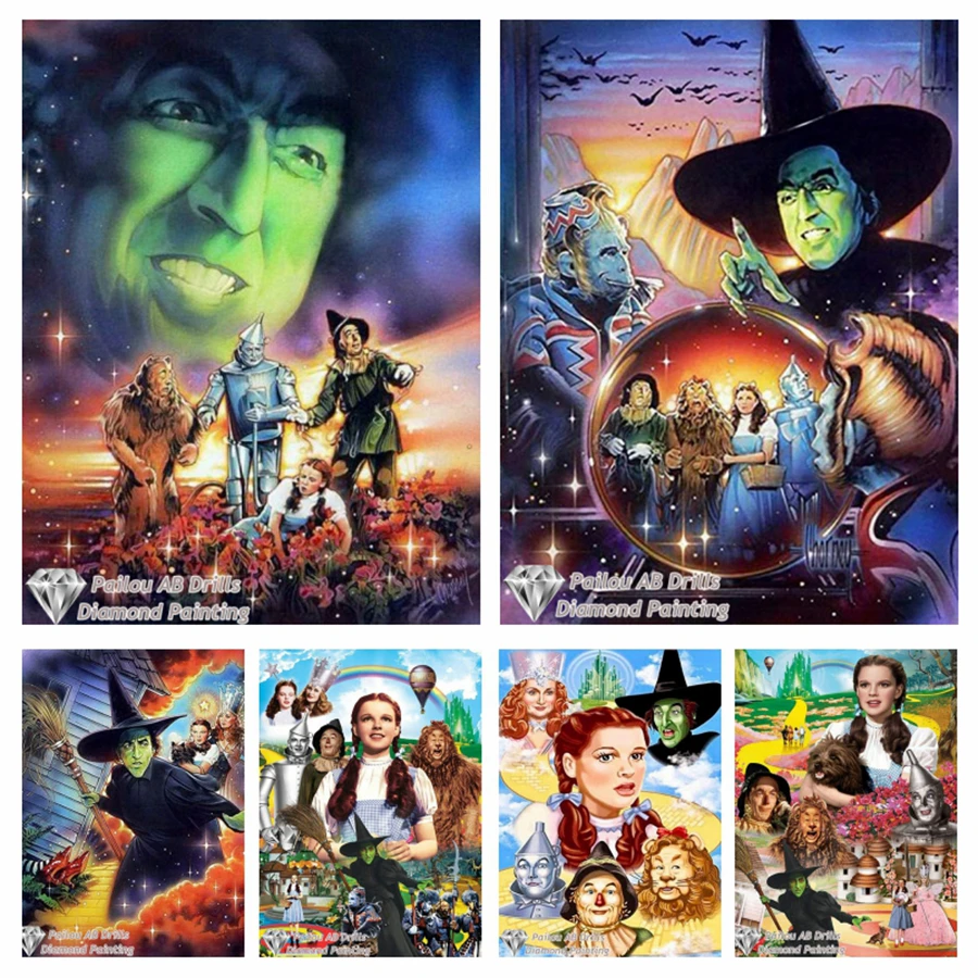 Disney AB Diamond Painting Wizard of Oz Full Square Mosaic Cross Stitch Kits Rhinestone Picture Embroidery Home Decoration Gift