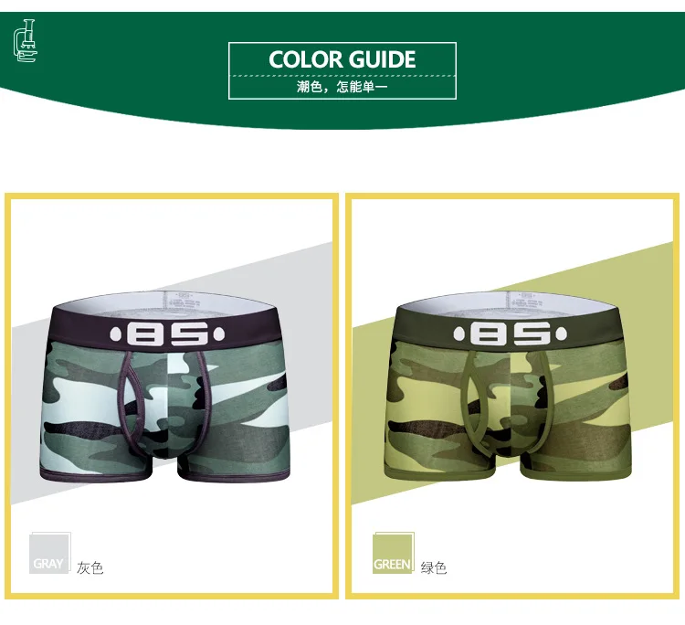 BS-Boxers masculinos de baixa ascensão de algodão, roupa interior convexa em U respirável, calça slim-fit, shorts esportivos sensuais, tamanho grande