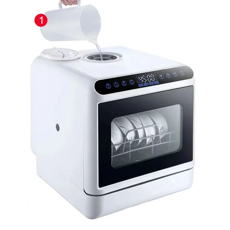 Cross-border Exclusive Supply Installation-free Countertop Dishwasher 1000W Microcomputer Control tank Type UK EU US Plug