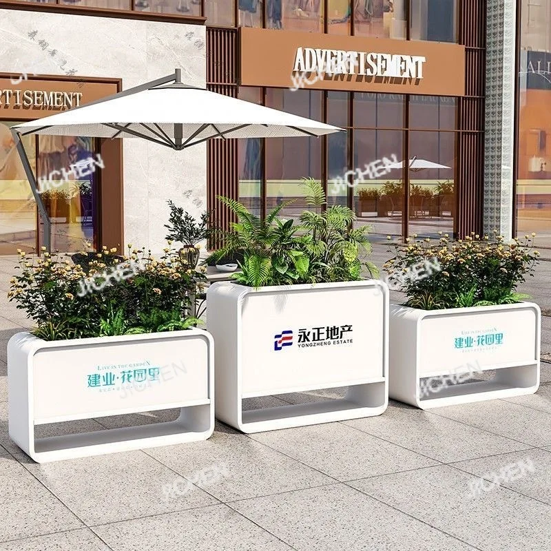 صندوق زهور البندول الخارجي مجموعة من الحديد المطاوع قسم مبيعات السياج قسم مستطيل في الهواء الطلق #2