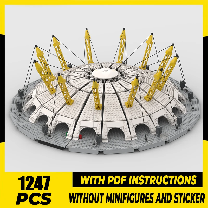 

Городской вид на улицу Moc Строительные блоки Микромасштаб Купол тысячелетия Модель Технология Кирпич DIY Сборка Строительство Праздничная игрушкаПодарок