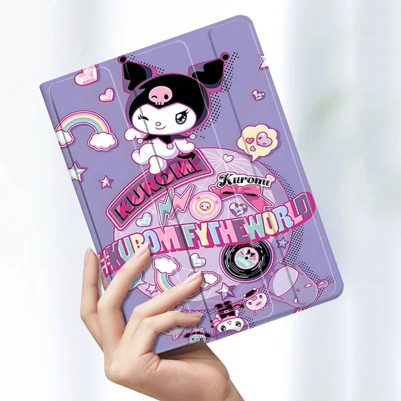 

Чехол для Ipad 10-го поколения, милый чехол Kuromi IPad Pro 2020 2021 2022 11 дюймов, фиолетовый чехол для Ipad 9/7/8 9,7 дюйма Air4/5 Mini1/2/3/4/5/6